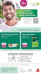 Apotheken Prospekt von mea - meine apotheke in Wadgassen Aktueller mea - meine apotheke Apotheken Prospekt für Wadgassen: Unsere August-Angebote mit 4} Seiten, 01.08.2026 - 31.08.2026