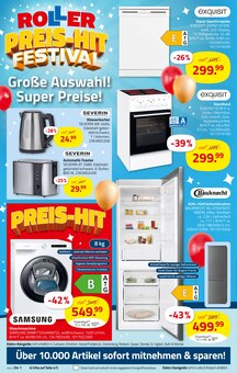 Waschmaschine im aktuellen ROLLER Prospekt (Gießen) Waschmaschine im ROLLER Prospekt "PREIS-HIT FESTIVAL" mit 20 Seiten (Gießen)