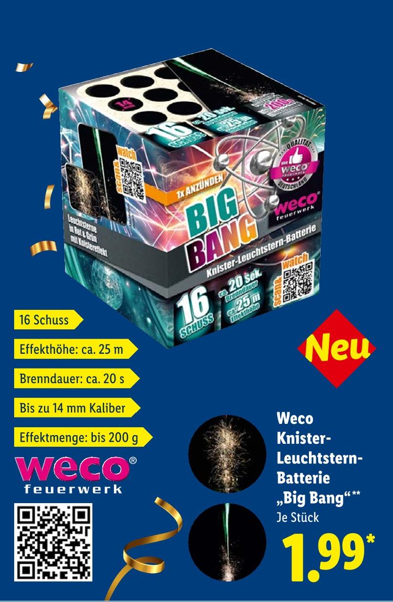 Knister-Leuchtstern-Batterie Big Bang