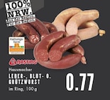 Hausmacher Leber-, Blut- o. Grützwurst bei E center im Essen Prospekt für 0,77 €