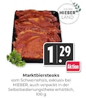 Hieber - Marktbiersteaks Angebot im Prospekt Marktbiersteaks bei Hieber im Prospekt "" für 1,29 €