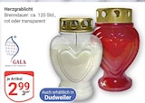 Aktuelle Kerzen Angebote bei GLOBUS in Saarbrücken Aktuelles Herzgrablicht rot Angebot bei GLOBUS in Saarbrücken ab 2,99 €