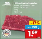 Aktuelles Hüftsteak vom Jungbullen Angebot bei Netto Marken-Discount in Koblenz ab 1,89 €