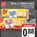 Butter Toast oder Vollkorn Toast Angebote von GUT & GÜNSTIG bei EDEKA Moers für 0,88 €