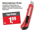 Universalmesser 18 mm Angebote bei Wilhelm Pelster GmbH & Co. KG Coesfeld für 1,99 €