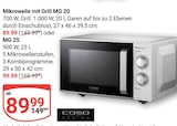Aktuelle Mikrowelle Angebote bei GLOBUS in Salzgitter Aktuelles Mikrowelle mit Grill MG 20 oder MG 25 Angebot bei GLOBUS in Salzgitter ab 89,99 €