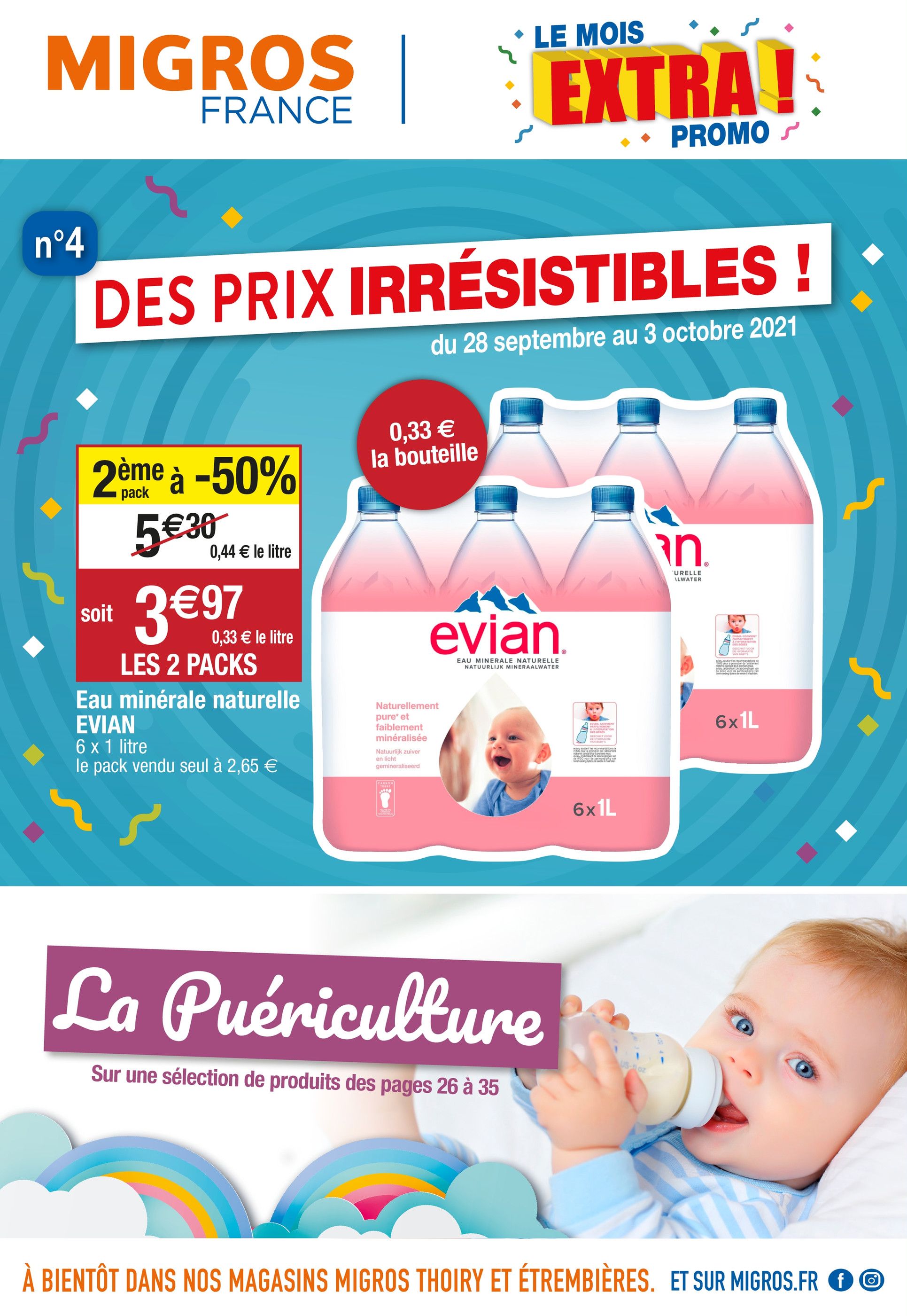 Catalogue Migros France à Ambilly, avec 36 pages Prospectus Migros France à Ambilly, "Des prix irrésistibles !", 36 pages, 28/09/2021 - 03/10/2021