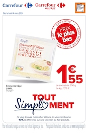 Promos Emmental dans le catalogue "Prix le plus bas" de Carrefour Market à la page 1