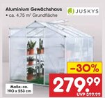 Aluminium Gewächshaus Angebote von Juskys bei Netto Marken-Discount Siegen für 279,99 €