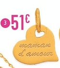 Promo pendentif, or jaune 0,48 g à 51,00 € dans le catalogue E.Leclerc à Allemans
