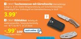 Taschenmesser mit Gürteltasche im Angebot bei Lidl in Rostock Taschenmesser mit Gürteltasche Angebote von CRIVIT bei Lidl Rostock für 3,99 €