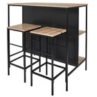 Table ilot 2 tabourets "Loka" en promo chez Carrefour Courbevoie à 89,99 €