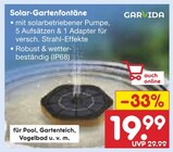Solar-Gartenfontäne im Angebot bei Netto Marken-Discount in Frankfurt Solar-Gartenfontäne Angebote von GARVIDA bei Netto Marken-Discount Frankfurt für 19,99 €