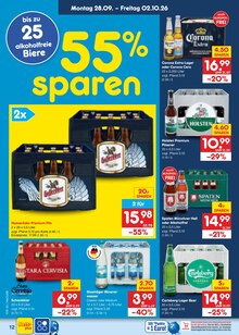Bier im Netto Marken-Discount Prospekt "Aktuelle Angebote" mit 70 Seiten (Rostock)