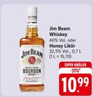 Whiskey oder Honey Likör Angebote von Jim Beam bei E center Pirmasens für 10,99 €