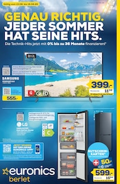 Fernseher im EURONICS Prospekt in Hagen Aktueller EURONICS Prospekt mit Fernseher, "GENAU RICHTIG. JEDER SOMMER HAT SEINE HITS.", Seite 1
