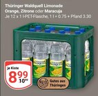 Limonade Orange, Zitrone oder Maracuja im Angebot bei GLOBUS in Erfurt Limonade Orange, Zitrone oder Maracuja Angebote von Thüringer Waldquell bei GLOBUS Erfurt für 8,99 €
