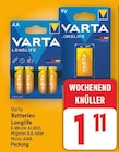 Batterien Longlife E-Block 6LR61 von Varta im aktuellen E center Prospekt