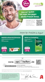mea - meine apotheke Apotheken Prospekt der aktuellen Woche mit 4 Seiten, gültig von 01.08.2026 bis 31.08.2026, in Zwingenberg und Umgebung Aktueller mea - meine apotheke Apotheken Prospekt in Zwingenberg und Umgebung, "Unsere August-Angebote" mit 4 Seiten, 01.08.2026 - 31.08.2026