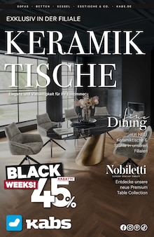 Aktueller Kabs Prospekt (Quakenbrück, 19 Seiten zum blättern Kabs Prospekt ELEGANZ UND VIELSEITIGKEIT FÜR IHR ESSZIMMER. mit 19 Seiten