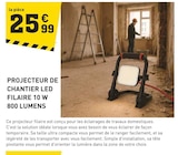 Tout Faire La Tourette - Promo Projecteur de chantier LED filaire 10 W 800 lumens Promo Projecteur de chantier LED filaire 10 W 800 lumens à 25,99 € dans le catalogue Tout Faire à La Tourette