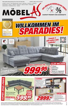 Wohnlandschaft im Möbel AS Prospekt "Willkommen im Sparadies!" mit 12 Seiten (Mannheim)