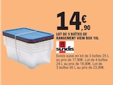 Lot de 5 boîtes de rangement view box 10l - sundis en promo chez E.Leclerc Marseille à 14,90 €