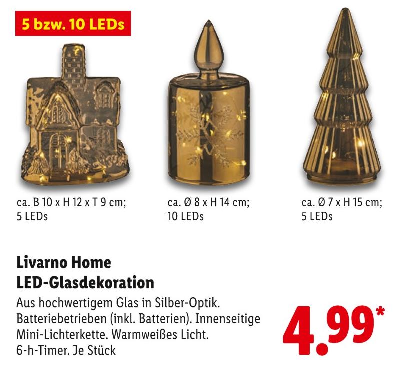 LED-Glasdekoration Haus