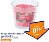 Bougie parfumée dans un verre - Candra - Action à Soissons Bougie parfumée dans un verre - Candra en promo chez Action Soissons à 0,99 €