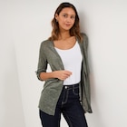 Gilet fin mi long manches 3/4 vert kaki femme - La Halle Gilet fin mi long manches 3/4 vert kaki femme à 5,00 € dans le catalogue La Halle