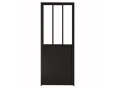 Bloc porte intérieur atelier noir semi-vitrée 83 cm droit OPTIMUM dans le catalogue Brico Dépôt