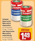 Bayerischer Meerrettich Alpensahne oder Bayerischer Meerrettich scharfwürzig von Schamel im aktuellen REWE Prospekt