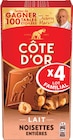 Tablettes de chocolat au lait noisettes entières - CÔTE D'OR - Intermarché Super Tablettes de chocolat au lait noisettes entières - CÔTE D'OR à 9,68 € dans le catalogue Intermarché Super