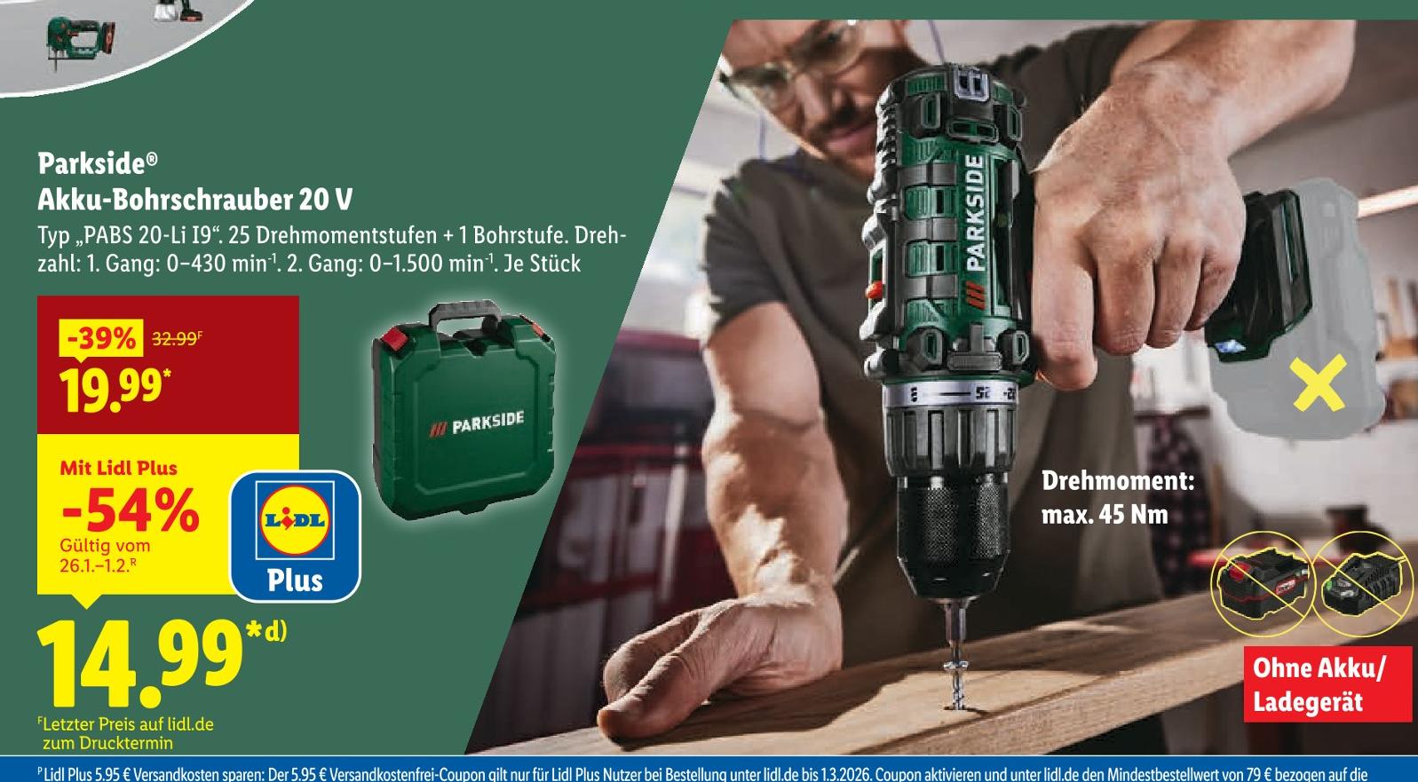 Akku-Bohrschrauber 20 V