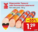 Netto Marken-Discount Hettstedt - Teewurst oder Pommersche Leberwurst Angebot im Prospekt Teewurst oder Pommersche Leberwurst bei Netto Marken-Discount im Hettstedt Prospekt für 1,29 €