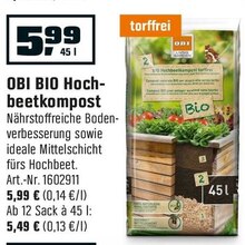 Hochbeetkompost bei OBI in Augsburg Hochbeetkompost im Angebot bei OBI Augsburg für 5,99 €