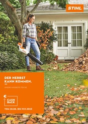 STIHL Baumarkt Prospekt der aktuellen Woche mit 12 Seiten, gültig von 25.09.2023 bis 19.11.2023, in Berlin und Umgebung Aktueller STIHL Baumarkt Prospekt in Berlin und Umgebung, "DER HERBST KANN KOMMEN." mit 12 Seiten, 25.09.2023 - 19.11.2023