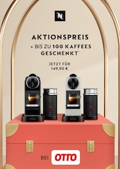 Aktueller Nespresso Elektromarkt Prospekt in Langenbernsdorf und Umgebung, "Aktionspreis + bis zu 100 Kaffees geschenkt" mit 2 Seiten, 09.12.2024 - 15.12.2024