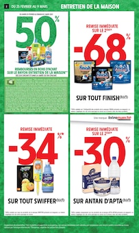 Prospectus Intermarché de la semaine "50%  REMBOURSÉS EN BONS D'ACHAT SUR LE RAYON ENTRETIEN DE LA MAISON" avec 2 pages, valide du 25/02/2025 au 09/03/2025 pour Sains-en-Gohelle et alentours