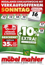 Aktueller Möbel Mahler Siebenlehn Möbel & Einrichtung Prospekt in Oelsnitz und Umgebung, "MEGALANGE EINKAUFSWOCHE MIT VERKAUFSOFFENEM SONNTAG" mit 16 Seiten, 26.02.2025 - 25.03.2025