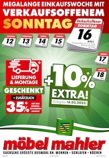 Möbel Mahler Siebenlehn Prospekt MEGALANGE EINKAUFSWOCHE MIT VERKAUFSOFFENEM SONNTAG mit  Seiten in Tettau, Oberspreewald-Lausitz und Umgebung