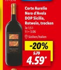 Nero d’Avola DOP Sicilia, Rotwein, trocken Angebote von Corte Aurelio bei Lidl Ahaus für 4,59 €
