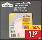 Hähnchenbrustfilet oder Putenbrust Angebote von Hofmaier bei Netto Marken-Discount Bonn für 1,19 €