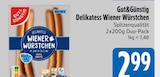 Delikatess Wiener Würstchen von Gut&Günstig im aktuellen EDEKA Prospekt für 2,99 €