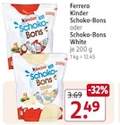Schoko-Bons oder Schoko-Bons White von Ferrero Kinder im aktuellen Rossmann Prospekt für 2,49 €