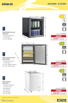 Kühlschrank im METRO Prospekt "Wochenangebote Händler + Händler Mix" mit 29 Seiten (Bensheim)