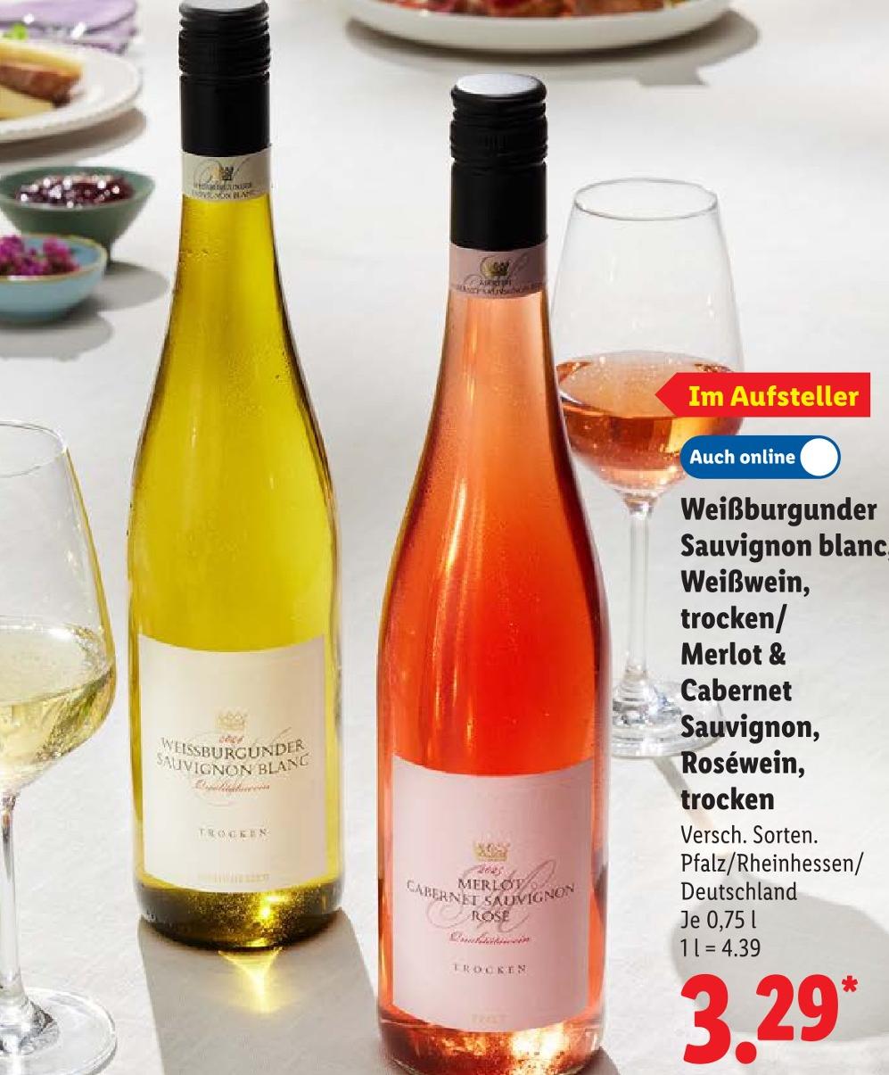 Weißburgunder Sauvignon blanc Weißwein, trocken