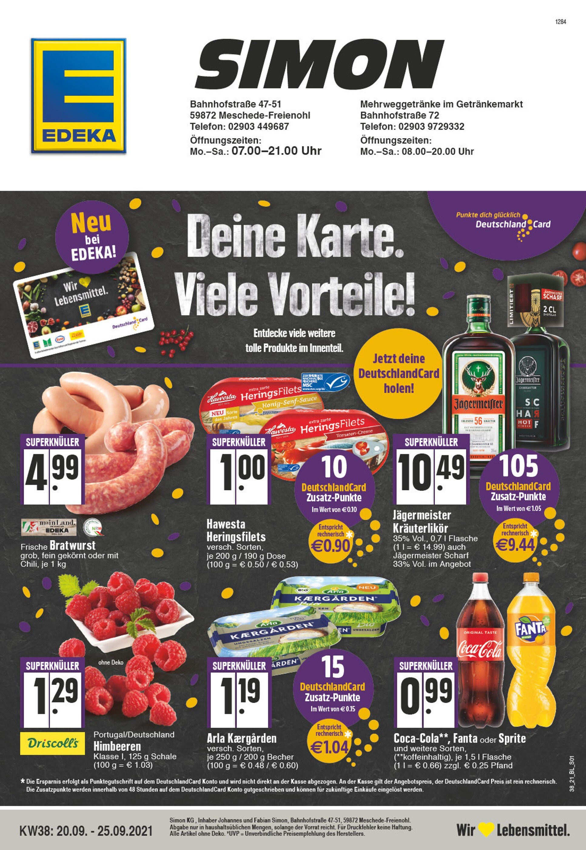 EDEKA Prospekt für Arnsberg mit 32 Seiten EDEKA Prospekt für Arnsberg: "Aktuelle Angebote", 32 Seiten, 20.09.2021 - 25.09.2021