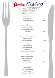 famila Nordost Prospekt: "Aktuelle Angebote", 1 Seite, 24.11.2025 - 29.11.2025