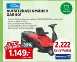 Aktuelles AUFSITZRASENMÄHER GAR 601 Angebot bei Marktkauf in Reutlingen ab 1.149,00 €